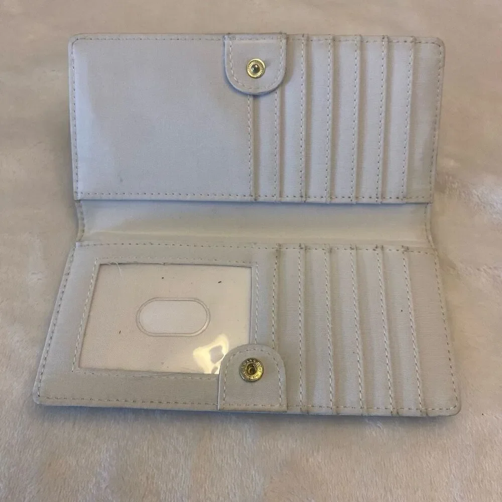 Pink Flamingo Blue and White Striped Bi-Fold Wallet‎